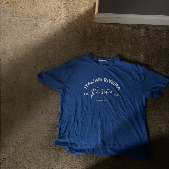 Primark Italian Riviera Blue T-Shirt - Picture 1 of 1